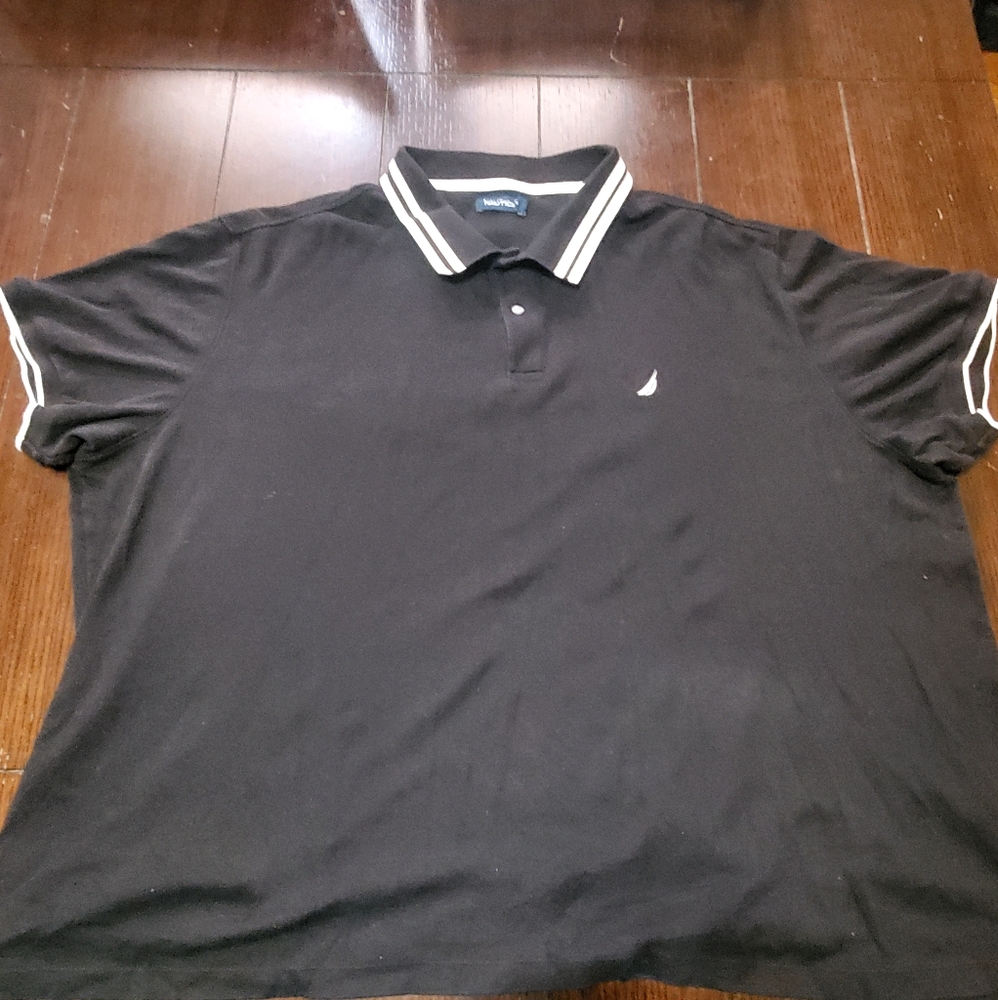 Nautica Black Short Sleeve Polo Shirt